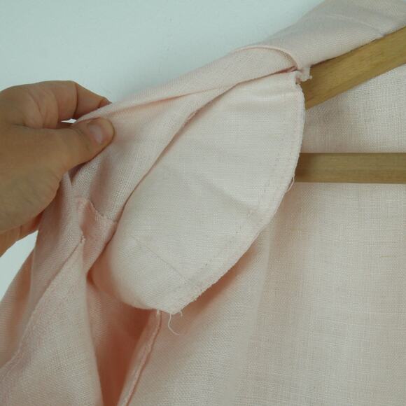 Vintage 14 Blazer 100% Linen Powder Pink Pastel 80s Boxy Preppy Country Club - Picture 13 of 15